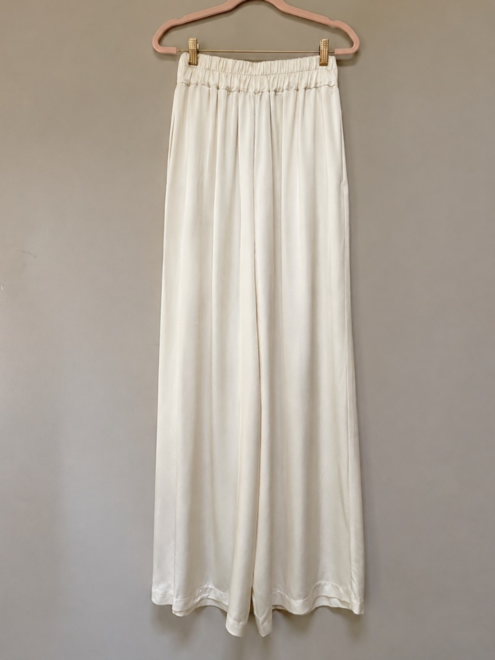 NWT JAKI Claudia Elastic Waist Satin Trousers Ivory XS - Picture 6 of 8